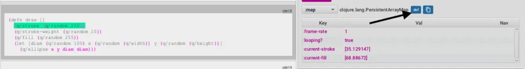 The "def" button for defining variables.