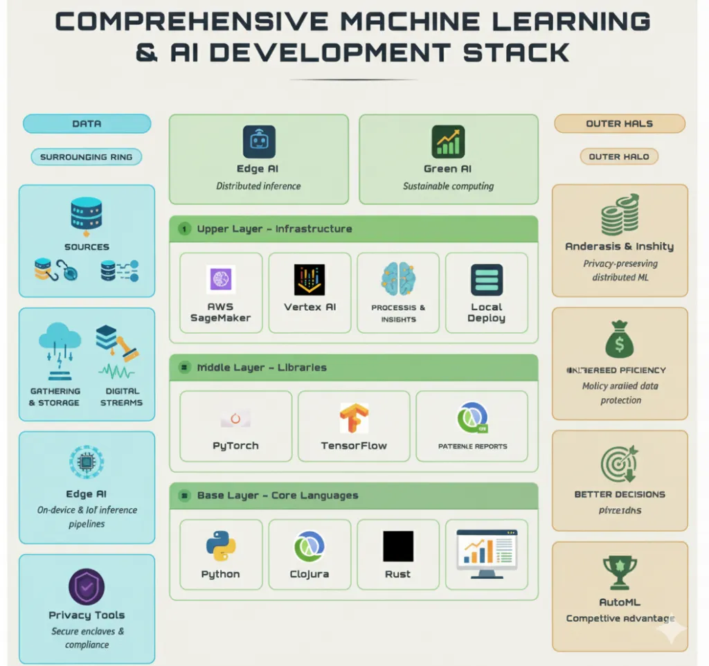 Comprehensive machine learning and Ai development stack