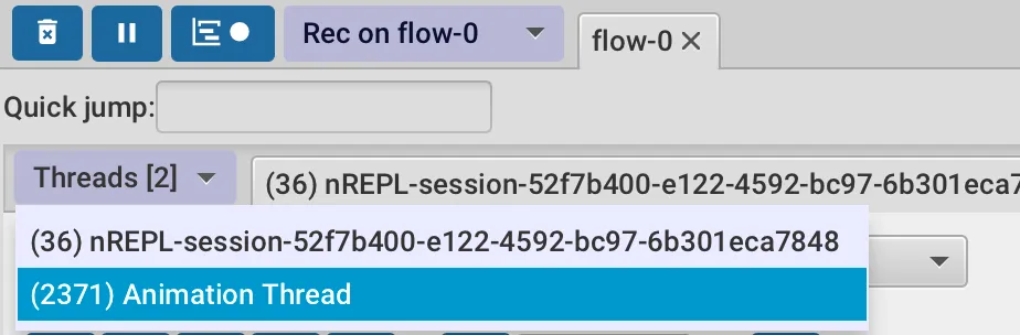 Picking a thread from "Threads" dropdown and navigating between threads like a breeze.
