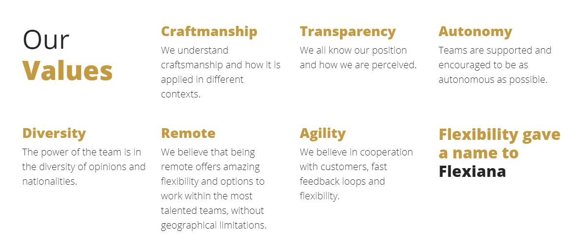 our values overview